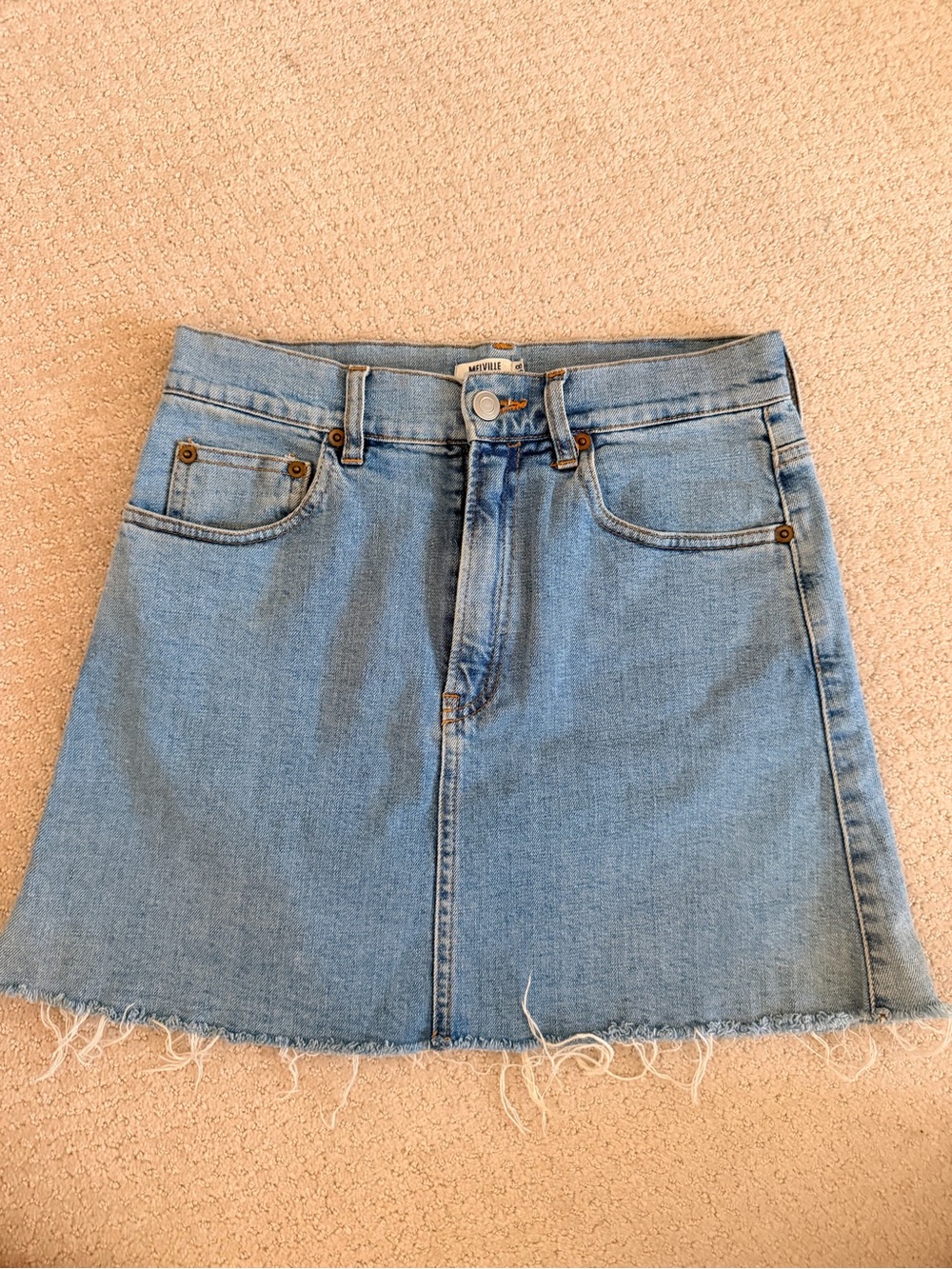 Light Blue Denim A-Line Skirt -